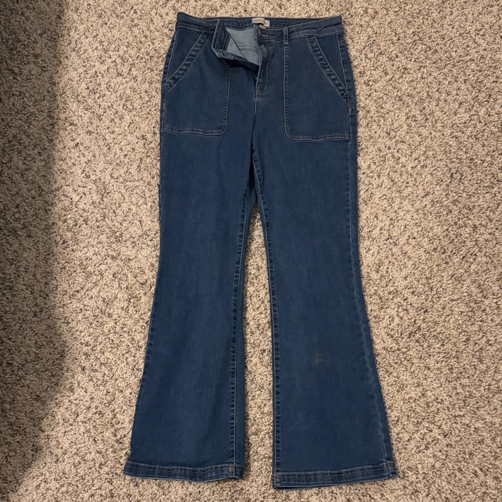 Knox Rose Blue Flare Wide Leg Jeans
